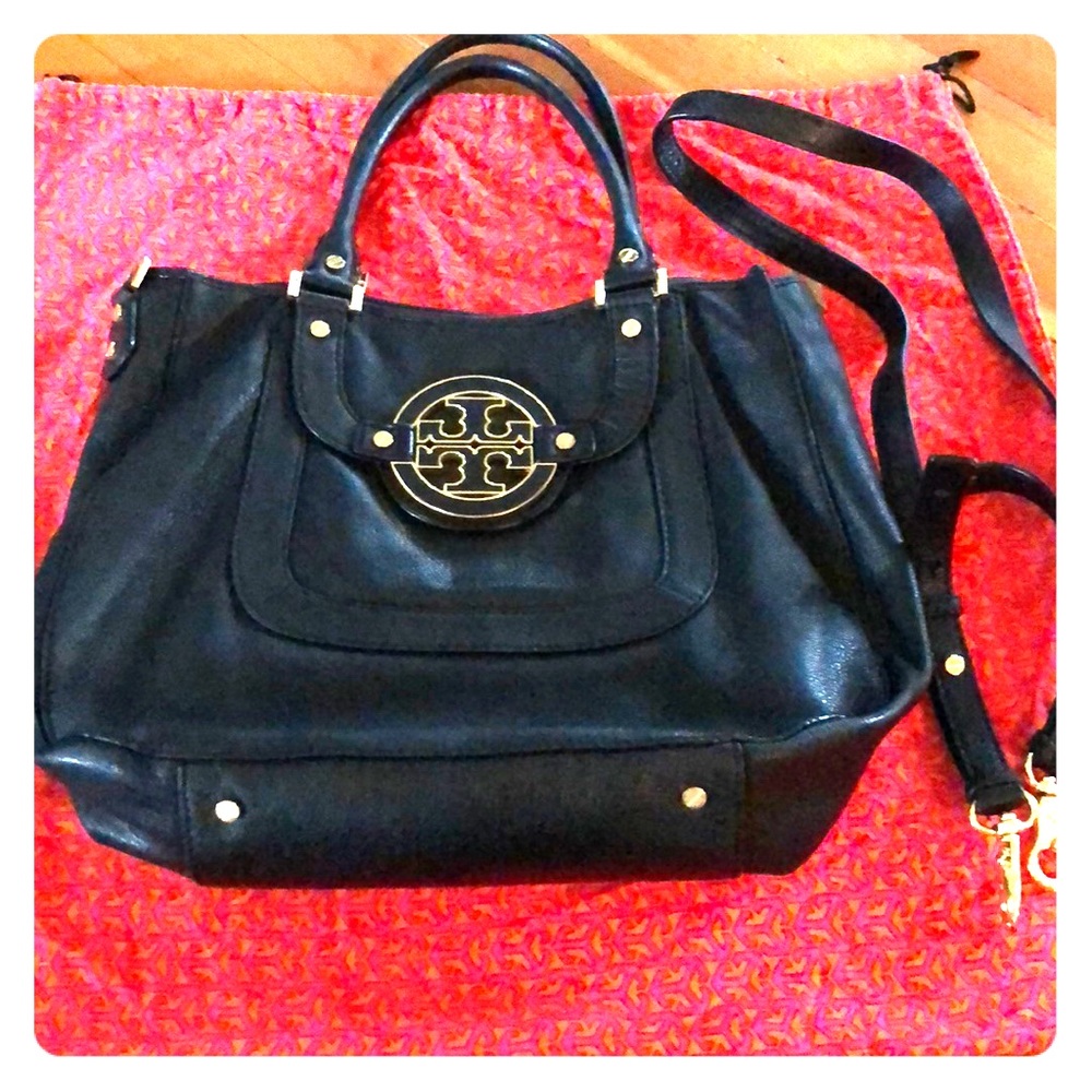 Tory Burch Black leather medallion Handbag